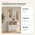 Garderoba do przedpokoju 85 cm z lustrem, wieszakami i szafką na buty, 180 cm – Biały