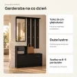 Garderoba do przedpokoju 85 cm z lustrem, wieszakami i szafką na buty, 180 cm – Czarny