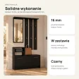 Garderoba do przedpokoju 85 cm z lustrem, wieszakami i szafką na buty, 180 cm – Czarny