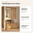 Garderoba do przedpokoju 85 cm z lustrem, wieszakami i szafką na buty, 180 cm – Dąb Artisan