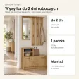 Garderoba do przedpokoju 85 cm z lustrem, wieszakami i szafką na buty, 180 cm – Dąb Artisan