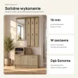Garderoba do przedpokoju 85 cm z lustrem, wieszakami i szafką na buty, 180 cm – Dąb Sonoma