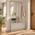 Garderoba do przedpokoju 85 cm z lustrem, wieszakami i szafką na buty, 180 cm – Kaszmir