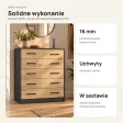 Szafka na buty 74 cm z 5 uchylnymi drzwiczkami – Antracyt / Dąb Artisan