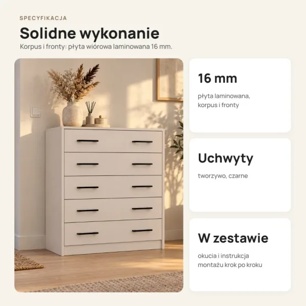 Szafka na buty 74 cm z 5 uchylnymi drzwiczkami – Kaszmir