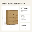 Szafka na buty 66 cm z 4 uchylnymi drzwiczkami – Dąb Artisan