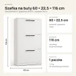 Wąska szafka na buty 60 cm z 3 uchylnymi drzwiczkami, 22,5 cm głębokości – Biały