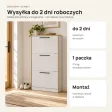 Wąska szafka na buty 60 cm z 3 uchylnymi drzwiczkami, 22,5 cm głębokości – Biały, obrzeża w dekorze dębu