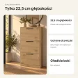 Wąska szafka na buty 60 cm z 3 uchylnymi drzwiczkami, 22,5 cm głębokości – Dąb Artisan