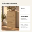 Wąska szafka na buty 60 cm z 3 uchylnymi drzwiczkami, 22,5 cm głębokości – Dąb Artisan