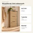 Wąska szafka na buty 60 cm z 3 uchylnymi drzwiczkami, 22,5 cm głębokości – Dąb Artisan, czarne obrzeża