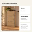 Wąska szafka na buty 60 cm z 3 uchylnymi drzwiczkami, 22,5 cm głębokości – Dąb Artisan, czarne obrzeża