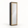 Szafa do przedpokoju 50 cm z lustrem, 180 cm – Antracyt / Dąb Artisan