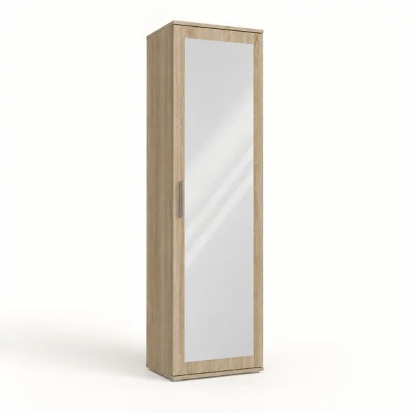 Szafa do przedpokoju 50 cm z lustrem, 180 cm – Dąb Sonoma