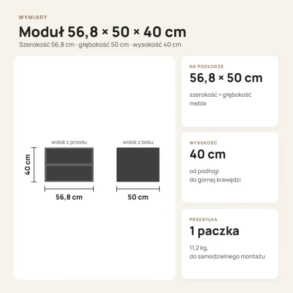 Moduł z 2 szufladami do otwartej garderoby – Biały