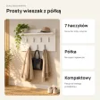 Wieszak ścienny 70 cm z półką i 7 haczykami – Biały