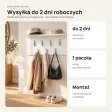 Wieszak ścienny 70 cm z półką i 7 haczykami – Biały