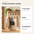 Wieszak ścienny 70 cm z półką i 7 haczykami – Dąb Sonoma