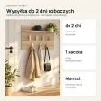 Wieszak ścienny 70 cm z półką i 7 haczykami – Dąb Sonoma