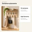 Wieszak ścienny 70 cm z półką i 7 haczykami – Dąb Sonoma