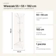Metalowy wieszak stojący z 12 haczykami, 182 cm – Biały