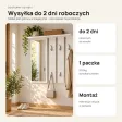 Wieszak ścienny 85 cm z lustrem, półkami i 6 haczykami – Biały