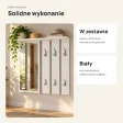 Wieszak ścienny 85 cm z lustrem, półkami i 6 haczykami – Biały