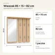 Wieszak ścienny 85 cm z lustrem, półkami i 6 haczykami – Dąb Sonoma
