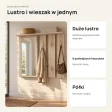 Wieszak ścienny 85 cm z lustrem, półkami i 6 haczykami – Dąb Sonoma