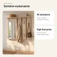 Wieszak ścienny 85 cm z lustrem, półkami i 6 haczykami – Dąb Sonoma