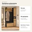 Garderoba do przedpokoju 80 cm z siedziskiem, panelami i szafką na buty – Dąb Artisan / Czarny