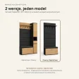 Garderoba do przedpokoju 80 cm z siedziskiem, panelami i szafką na buty – Czarny / Dąb Artisan