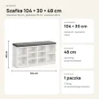 Szafka na buty 104 cm z siedziskiem i 13 przegródkami – Biały / Szary