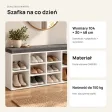 Szafka na buty 104 cm z siedziskiem i 13 przegródkami – Biały / Szary