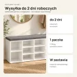 Szafka na buty 104 cm z siedziskiem i 13 przegródkami – Biały / Szary