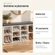 Szafka na buty 104 cm z siedziskiem i 13 przegródkami – Biały / Szary