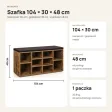 Szafka na buty 104 cm z siedziskiem i 13 przegródkami – Brązowy rustykalny / Ciemny brąz