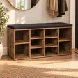 Szafka na buty 104 cm z siedziskiem i 13 przegródkami – Brązowy rustykalny / Ciemny brąz