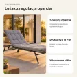 Leżak ogrodowy z poduszką i 5-stopniową regulacją, 197 cm – Czarny / Szary
