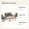 Zestaw ogrodowy: sofa 2-osobowa, 2 fotele i stolik kawowy – Szary