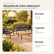 Zestaw ogrodowy: sofa 2-osobowa, 2 fotele i stolik kawowy – Szary