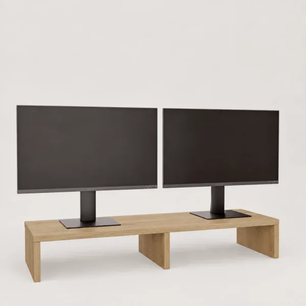 Podwójna podstawka pod monitor - Dąb Kamienny