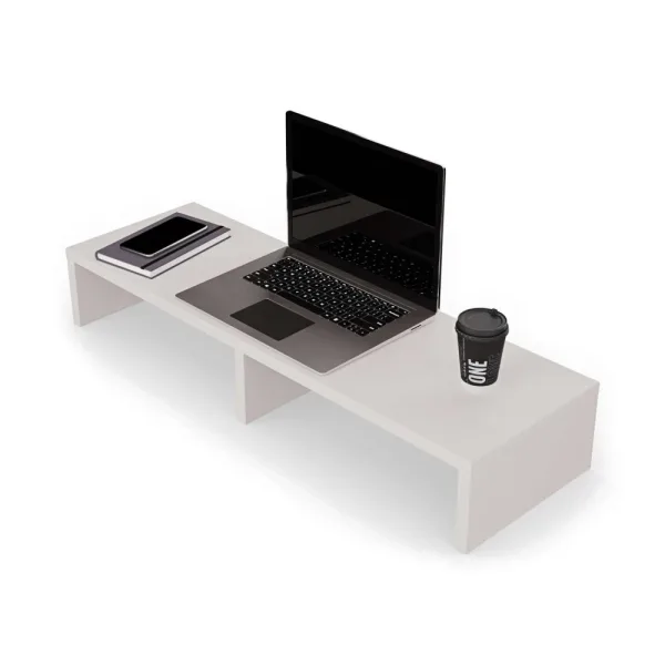 Podwójna podstawka pod monitor - Biała