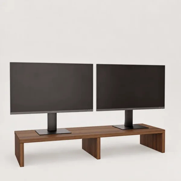 Podwójna podstawka pod monitor - Orzech