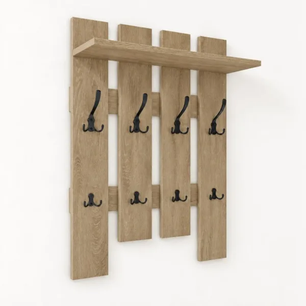 Wieszak ażurowy - Dąb Kamienny - Na ubrania