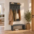 Wieszak ścienny pionowy - Czarny - Na ubrania