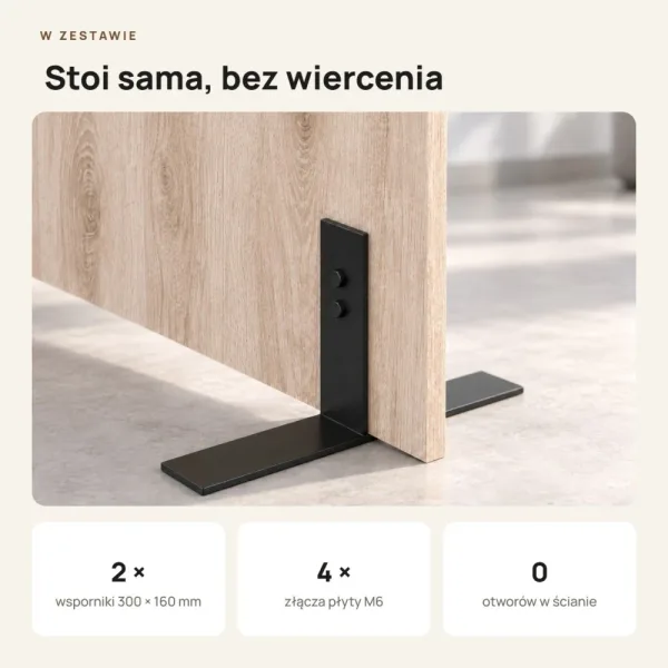 Ścianka działowa - Dąb Sonoma