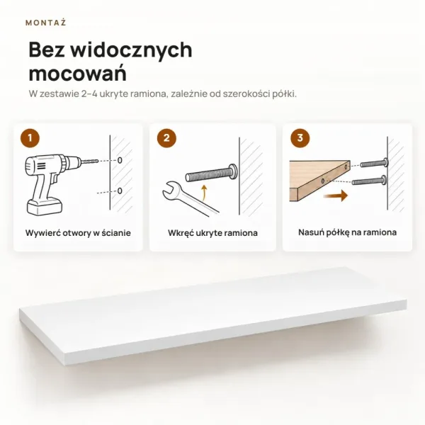 Półka wisząca - Biała