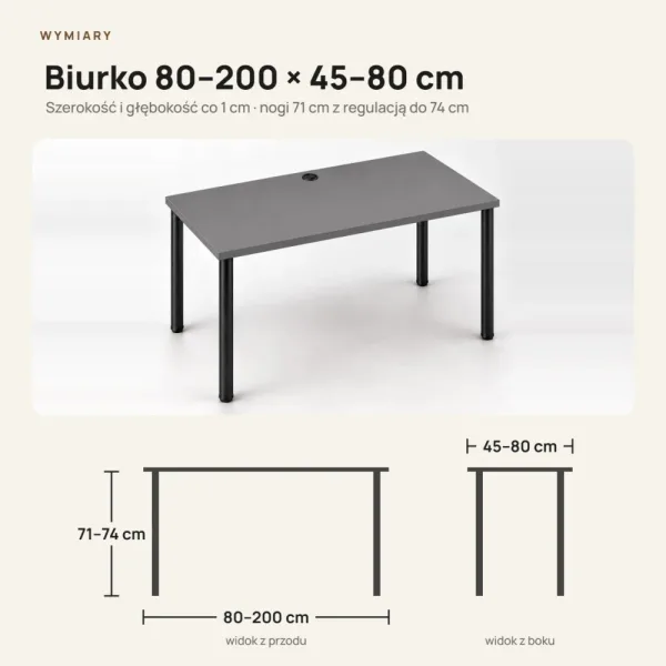 Biurko komputerowe Iron - Grafit