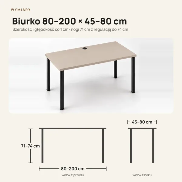 Biurko komputerowe Iron - Cappuccino